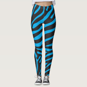 Zebra Print in Schwarz und Türkis Leggings