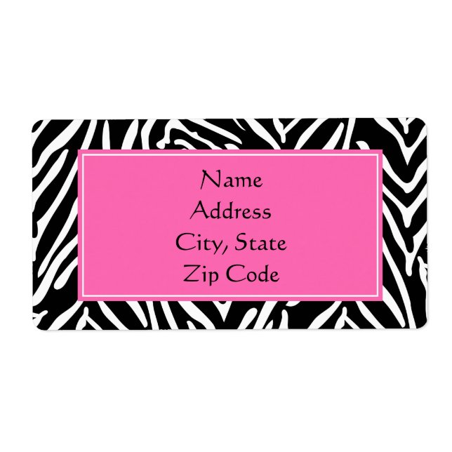 Zebra Print in Schwarz, Weiß und Heiß-Rosa (Vorne)