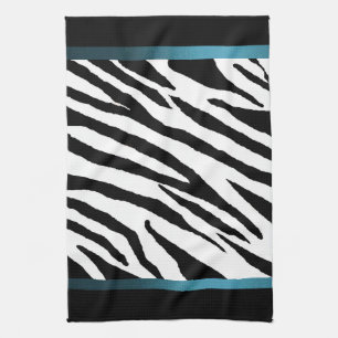 Zebra Print Kitchen Handtuch - Blue Strip Design