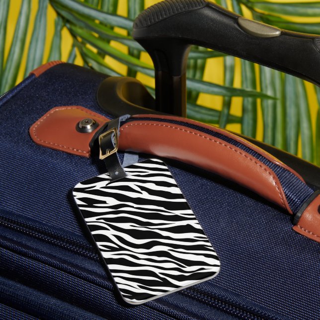 Zebra Print Luggage Tag Gepäckanhänger (Vorderseite Insitu 1)