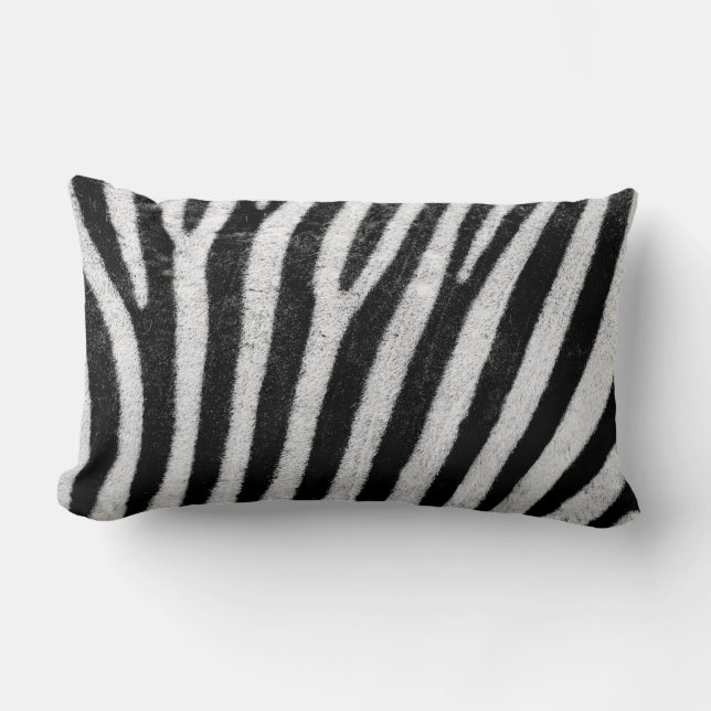Zebra Print Lumbar Kissen 13 Zoll x 21 Zoll (Vorderseite)