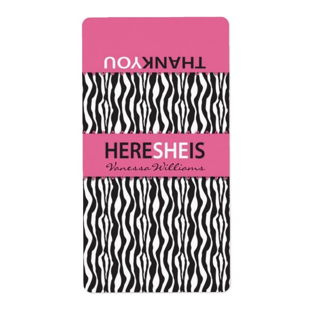 Zebra Print Mini Hersheys Étiquette (Devant)
