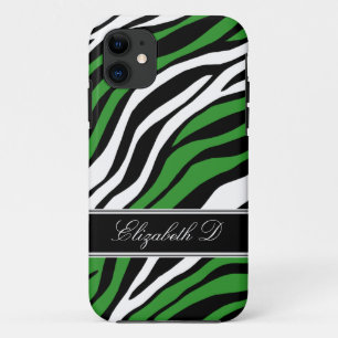 Zebra Print Mix Green iPhone 5 Coque