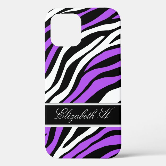 Zebra Print Mix Lila Case-Mate iPhone Hülle (Rückseite)