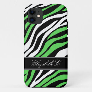 Zebra Print Mix Lime Green iPhone 5 Coque