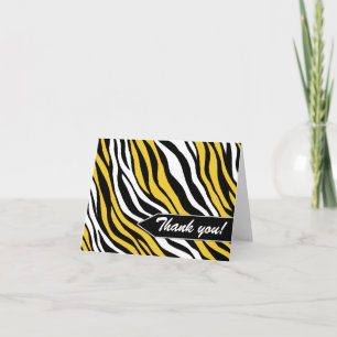 Zebra Print Mix Yellow Dankeschön Karten