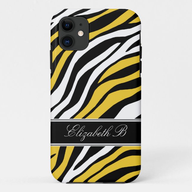Zebra Print Mix Yellow iPhone 5 Fall Case-Mate iPhone Hülle (Rückseite)