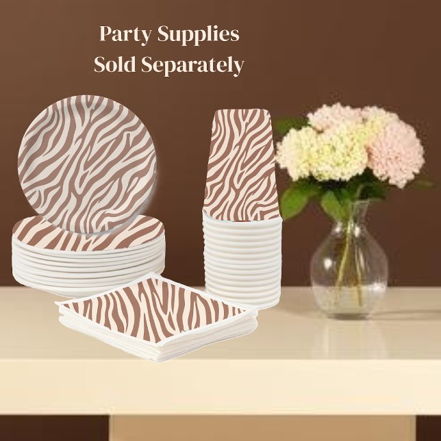 Zebra Print-Mocha Mousse Pappbecher (Zebra Print|  Mocha Mousse | Party Supplies | cups)