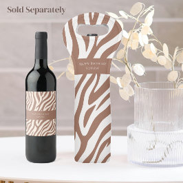 Zebra Print-Mocha Mousse Weinetikett