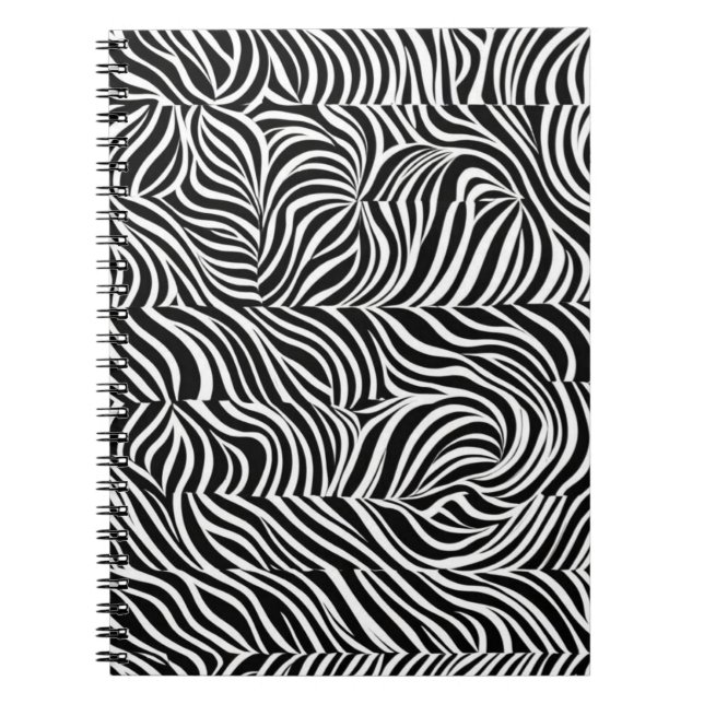 Zebra Print Monochrome Notebook Notizblock (Vorderseite)
