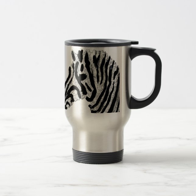 Zebra Print Monochrome Stricktier Reisebecher (Rechts)