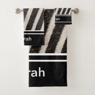 Zebra Print Motif noir et blanc Monogramme