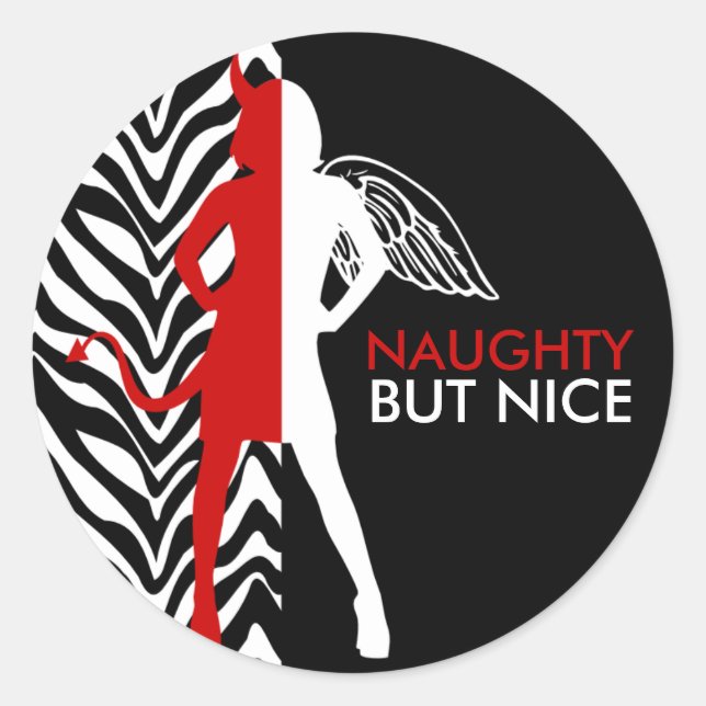 Zebra Print naughty aber Nice Runder Aufkleber (Vorderseite)