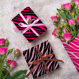 Zebra Print Niedlich Modern & elegant Girly Pink W Geschenkpapier Set