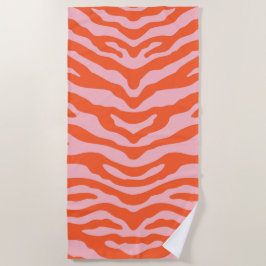 Zebra Print Orange und Pink Strandtuch