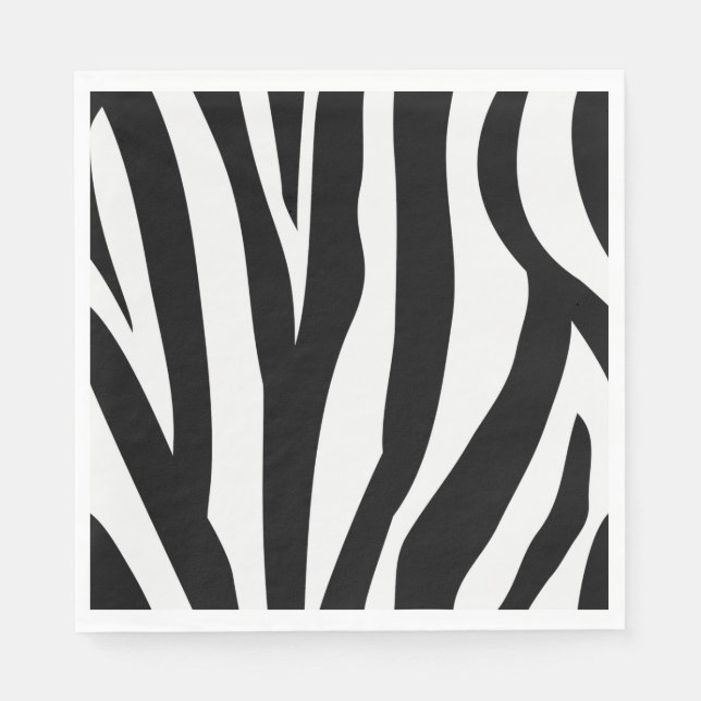 Zebra Print Paper Napkins Serviette (Vorderseite)