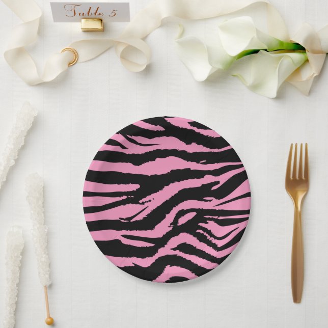 Zebra Print Pappteller (Hochzeit)