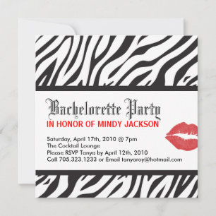 Zebra Print Party Einladung