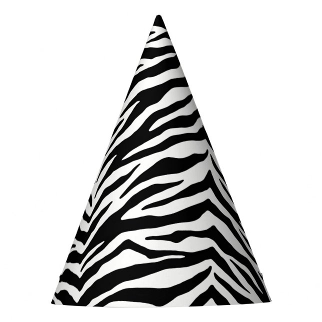 Zebra Print Party Hat Partyhütchen (Vorderseite)