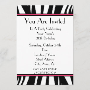 Zebra Print Party Invitation