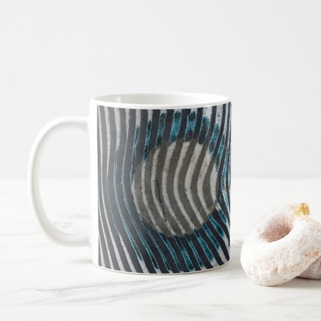 Zebra Print Pattern Afrikanische Kunst Kaffeetasse (Mit Donut)