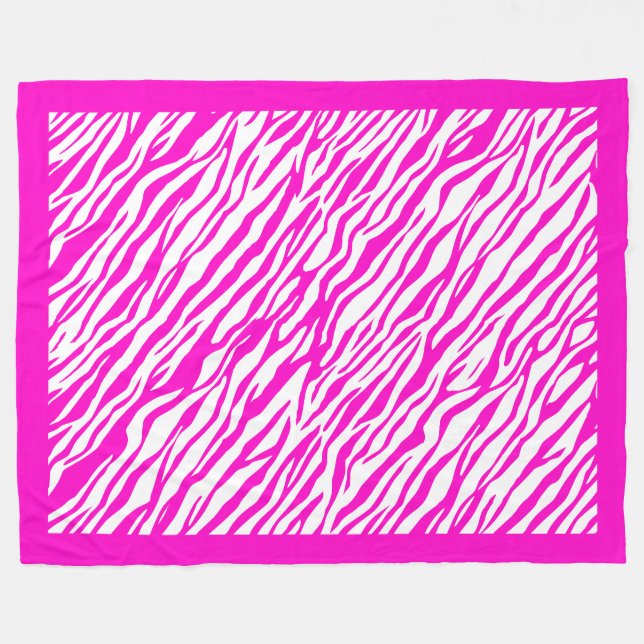 Zebra Print Pattern Fleece Blanket (Vorderseite (Horizontal))