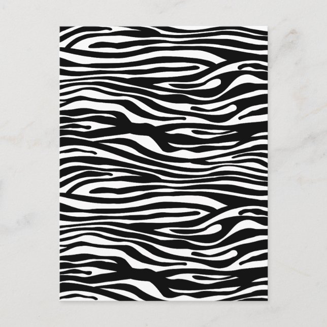 Zebra Print Pattern - Schwarz und Weiß Postkarte (Vorderseite)