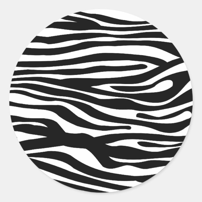 Zebra Print Pattern - Schwarz und Weiß Runder Aufkleber (Vorderseite)