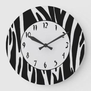 Zebra Print Pattern Wall Clock Große Wanduhr