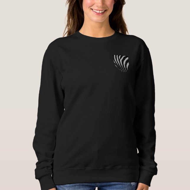 Zebra Print Pocket für ein Cooles Wildkatze-Tier Sweatshirt (Vorderseite)