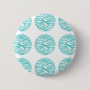Zebra Print Polka Dots Button