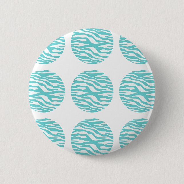 Zebra Print Polka Dots Button (Vorderseite)