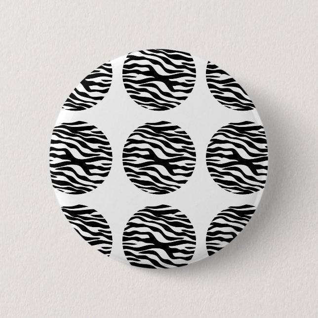 Zebra Print Polka Dots Button (Vorderseite)