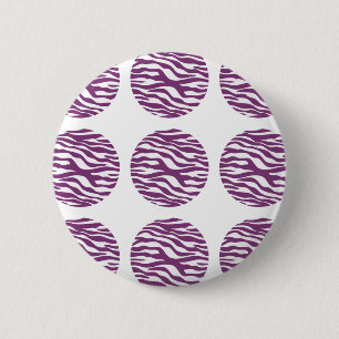 Zebra Print Polka Dots Button