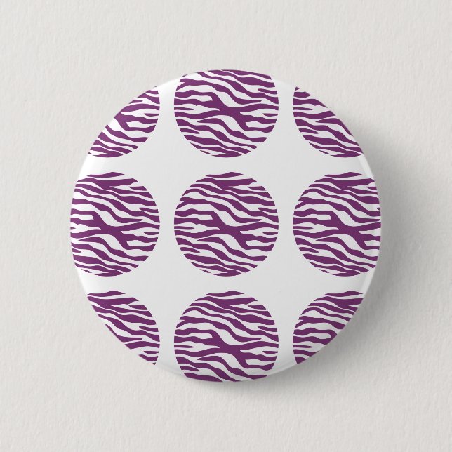 Zebra Print Polka Dots Button (Vorderseite)