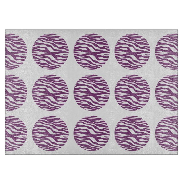 Zebra Print Polka Dots Cutting Board Schneidebrett (Vorderseite)