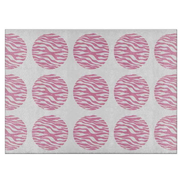 Zebra Print Polka Dots Cutting Board Schneidebrett (Vorderseite)