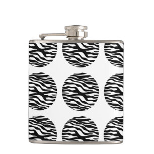 Zebra Print Polka Dots Flask Flachmann