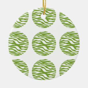 Zebra Print Polka Dots Ornament