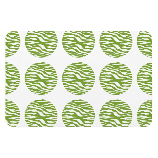 Zebra Print Polka Dots Premium Magnet (Horizontal)