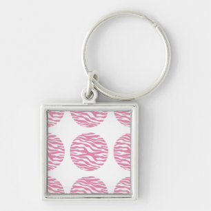 Zebra-Print-Polka-Dots Premium Schlüsselanhänger