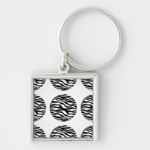 Zebra Print Polka Dots Premium Schlüsselanhänger