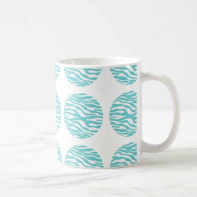 Zebra Print Polka Dots Tasse (Rechts)