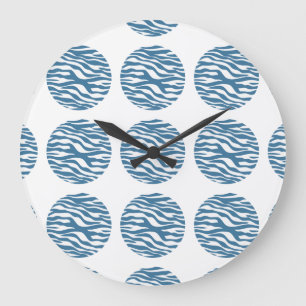 Zebra Print Polka Dots Wall Clock Große Wanduhr