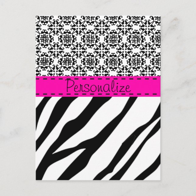Zebra Print Postkarte (Vorderseite)