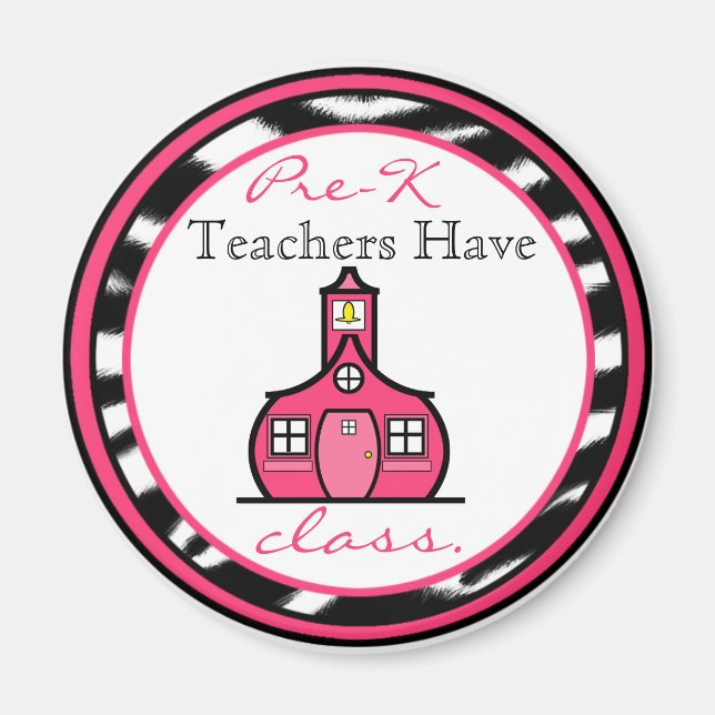 Zebra Print Pre-K Teacher Magnet (Vorne)