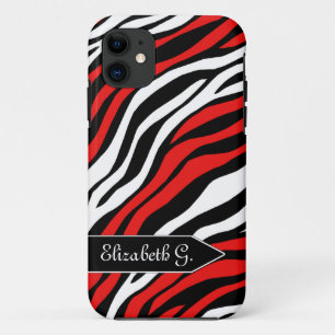 Zebra Print Red Mix iPhone 5 Coque