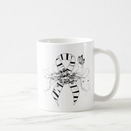 Zebra Print Ribbon mit Butterfly Kaffeetasse