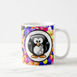 Zebra Print Ribbon Penguin Kaffeetasse