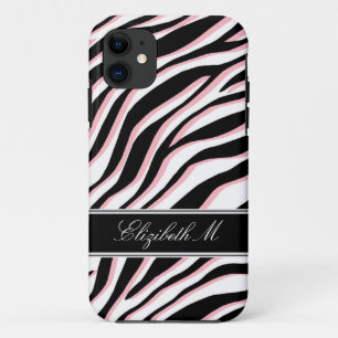 Zebra Print rose noir et blanc iPhone 5 Coque